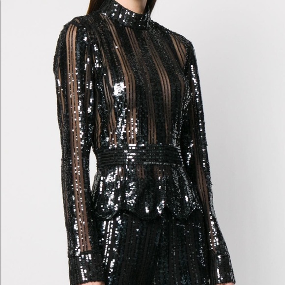 mock neck sequin top